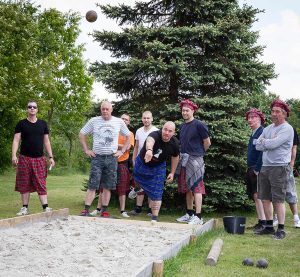 Kogel stoten als onderdeel van de highland games