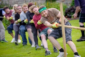 Touwtrekken als onderdeel van de highland games