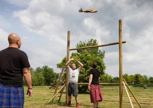 Zak gooien als onderdeel van de highland games